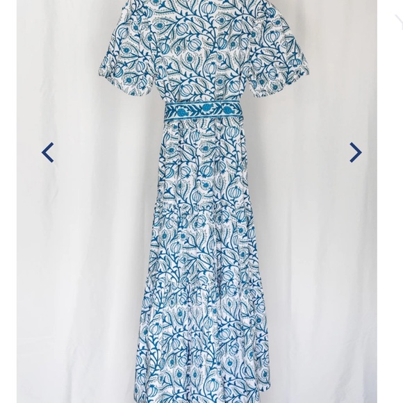 Erica Wilson Nantucket XS Pomegranate Print Maxi or Midi Long Dress - Picture 9 of 11